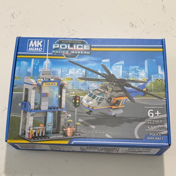 MK Mimo Police Bureau Aircraft Helicoptwr Building Set Headquarters - Picture 1 of 7